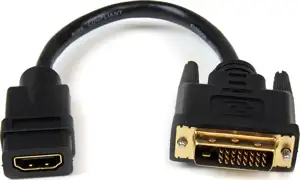 StarTech.com 8in HDMI to DVI-D Video Cable Adapter - HDMI Female to DVI Male - HDMI to DVI Dongle Adapter Cable (HDDVIFM8IN) - video adapter - HDMI / DVI - 20.32 cm