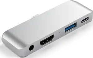 Satechi Aluminium TYPE-C Mobile Pro Hub (HDMI 4k,1x Jack 3mm,1x USB-A,1x USB-C) - Silver