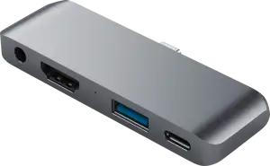 Satechi Aluminium TYPE-C Mobile Pro Hub (HDMI 4k,1x Jack 3mm,1x USB-A,1x USB-C) - Space Grey