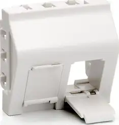 Adapter Keystone -> Mosaic 45x45 mm, 2-struki/45° s poklopcem, bijeli