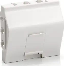 Adapter Keystone -> Mosaic 45x45 mm, 1-struki/45° s poklopcem, bijeli