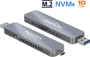 Delock - storage enclosure - M.2 NVMe Card - USB-C, USB 3.2 (Gen 2)