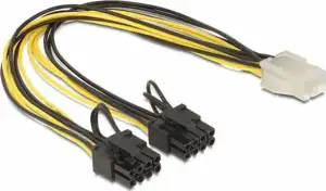 Delock power cable - 6 pin PCIe power to 8 pin PCIe power (6+2) - 30 cm