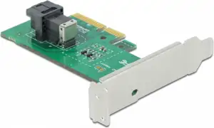 Delock PCI Express x4 Card > 1 x internal SFF-8643 NVMe - Low Profile Form Factor - storage controller - U.2 NVMe - PCIe 4.0 x4