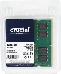 Crucial 32GB DDR4 Kit SO-DIMM CT2K16G4SFRA32A 3200, (16GBx2)