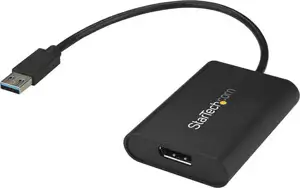 StarTech.com USB 3.0 to DisplayPort Adapter - 4K 30Hz - External Video & Graphics Card - Dual Monitor Display Adapter - Supports Windows (USB32DPES2) - external video adapter - MCT T6-688L - black