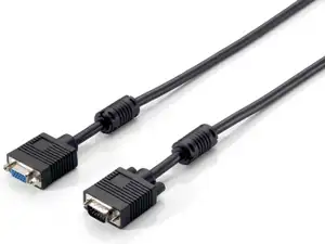 VGA kabel HDB15 M/Ž 10,0 m, oklopljen, s feritima, crni