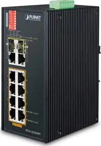 Planet Industrial 8-Port 10 100TX 802.3at PoE 2-Port Gigabit TP SFP Combo Switch