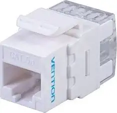 Vention Cat.5E UTP 180 Degree Keystone Jack White