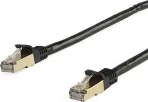StarTech.com 7 m CAT6a Ethernet Cable - 10 Gigabit Category 6a Shielded Snagless RJ45 100W PoE Patch Cord - 10GbE Black UL/TIA Certified - patch cable - 7 m - black