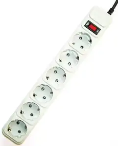 Gembird Surge protector, 6 sockets, 3m, white