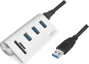 LogiLink USB 3.0 3-Port Hub with Card Reader - hub - 3 ports