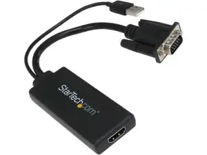 StarTech.com VGA to HDMI Adapter with USB Audio & Power - Portable VGA to HDMI Converter - 1080p - video interface converter - HDMI / VGA / audio / USB - 26 cm