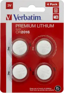 Baterije Verbatim #49531, litijske, CR2016 3V, 4pack