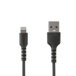 StarTech.com 1m USB A to Lightning Cable - Durable Rugged Black iPhone iPad Charge & Sync Charger Cord w/Aramid Fiber Apple MFI Certified - Lightning cable - Lightning / USB - 1 m