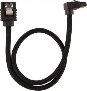 CORSAIR Premium sleeved SATA cable with 90° connector 2-pack - Black