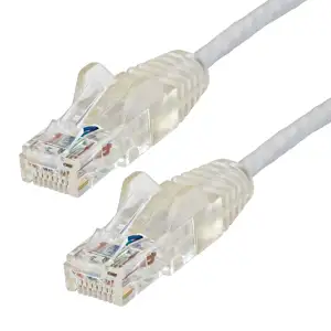 0.5 m CAT6 Cable - Slim CAT6 Patch Cord - Grey - Snagless RJ45 Connectors - Gigabit Ethernet Cable - 28 AWG (N6PAT50CMGRS) - patch cable - 50 cm - gray