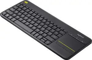 Tipkovnica Logitech K400+ Wireless Touch, bežična, crna, unifying, USB 