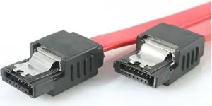 StarTech.com 18in Latching SATA Cable - SATA cable - Serial ATA 150/300/600 - SATA (R) to SATA (R) - 1.5 ft - latched - red - LSATA18 - SATA cable - 46 cm