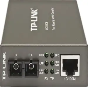 TP-Link 100M optički pretvarač, 10/100M RJ45 u 100M single-mod SC, Full-duplex, do 20km