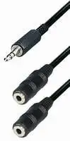 Transmedia A71-L, Connecting Cable 3,5 mm stereo plug -2x 3,5 mm stereo jack, 0,2 m