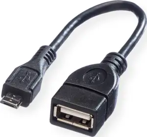 USB kabel 0,15m, Roline AF - Micro BM, crni