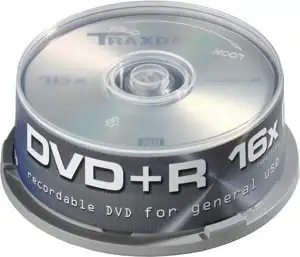 DVD+R Traxdata CAKE 25, Silver, Kapacitet 4, 7 GB, 25 komada cake, Brzina 16x