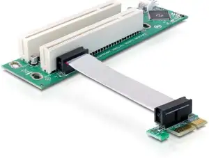 Delock Riser card PCI Express x1 > 2x PCI 32Bit 5 V with flexible cable 9 cm left insertion - riser card
