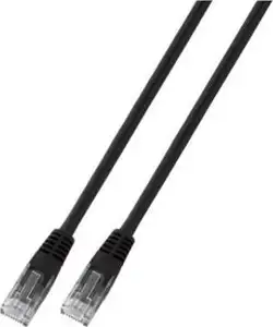 U/UTP prespojni kabel Cat.5e PVC CCA AWG24, crni, 1,0 m
