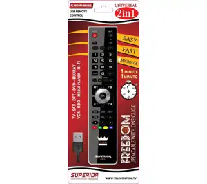 SUPERIOR UNIVERZALNI DALJINSKI UPRAVLJAČ FREEDOM USB 2U1 CRNI