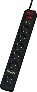 AEG Protect Basic GE6, 5+1 standard outlets, separated outlets for bigger power supplies, child safe