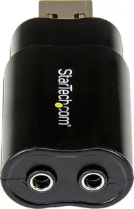 StarTech.com USB Sound Card - 3.5mm Audio Adapter - External Sound Card - Black - External Sound Card (ICUSBAUDIOB) - sound card
