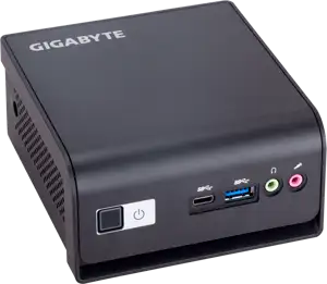 GIGABYTE BRIX HDD Fanless, Intel Celeron N4500 2.8GHz 2C, Intel UHD Graphics, 1x DDR4 SODIMM 2933Mhz (Max. 16GB), 1xM.2 PCIe X2/SATA, 1x2.5