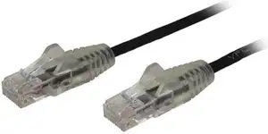 StarTech.com 2 m CAT6 Cable - Slim CAT6 Patch Cord - Black - Snagless RJ45 Connectors - Gigabit Ethernet Cable - 28 AWG (N6PAT200CMBKS) - patch cable - 2 m - black