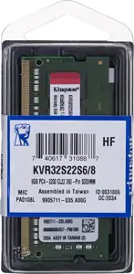 Memorija za prijenosno računalo Kingston DRAM 8GB 3200MHz DDR4 Non-ECC CL22 SODIMM 1Rx16 KVR32S22S6/8