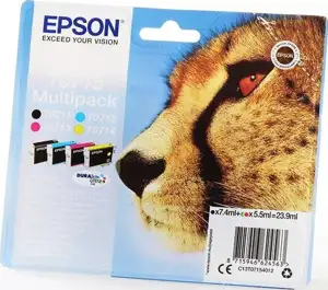Epson T0715 Multipack - 4-pack - black, yellow, cyan, magenta - original - ink cartridge