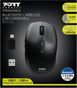 Port miš OFFICE PRO punjivi BLUETOOTH COMBO, crni