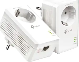TP-Link AV1000 Passthrough Powerline KIT, Broadcom, 1 Gigabit Ports, 1000Mbps Powerline, HomePlug AV2, Green Powerline, Plug and Play, Pair Button, New PLC Utility, Twin Pack