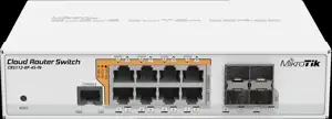 MikroTik CRS112-8P-4S-IN 8x Gigabit Ethernet Smart Switch with PoE-out, 4x SFP cages desktop case