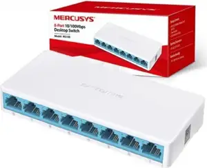 Mercusys 8-port mini Desktop preklopnik (Switch), 8×10/100M RJ45 ports, plastično kućište
