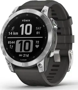 Pametni sat GARMIN Fenix 7, HR, GPS, multisport, srebrni/sivi remen, 010-02540-01