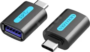 Vention USB-C Male to USB 3.0 Female OTG Adapter Black PVC Type