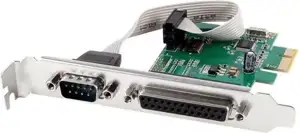 Gembird COM serial port LPT port PCI-Express add-on card, with extra low-profile bracket