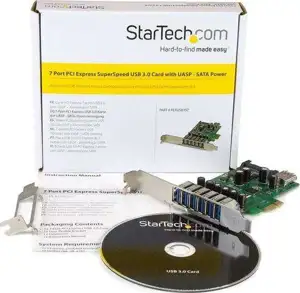 StarTech.com 7 Port PCI Express USB 3.0 Card - Standard & Low-Profile - SATA Power - UASP Support - 1 Internal & 6 External USB 3.0 Ports (PEXUSB3S7) - USB adapter - PCIe 2.0