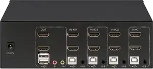 Manhattan Przełącznik KVM 4/1 HDMI, USB, 4K 30Hz
