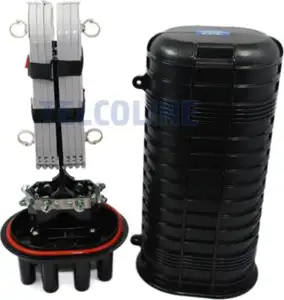 NFO Splice Closure, 6 round entries, 1 oval, 6 trays, 480mm