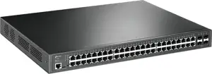 TP-Link JetStream 48-port Gigabit L2 Smart PoE+ preklopnik, 48×10/100/1000 RJ45 ports, 4×SFP Gigabit, 1×RJ45 console port, 1×microUSB, 1U 19