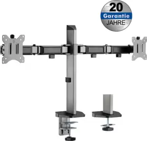 Transmedia Full-Motion Desk Bracket for 2 Flat Screens
