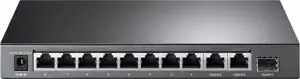 8-port 10/100Mbps Unmanaged PoE switch with 2 Gigabit RJ45 + 1 Gigabit SFP uplink ports, 8 802.3af/at PoE port, Power budget up to 124W, support 250m Extend Mode, Isolation Mode and PoE Auto Recovery 