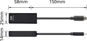 Adapter USB-C to RJ45 Ethernet, black, Ewent EW9828